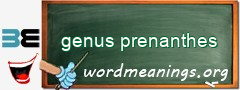 WordMeaning blackboard for genus prenanthes